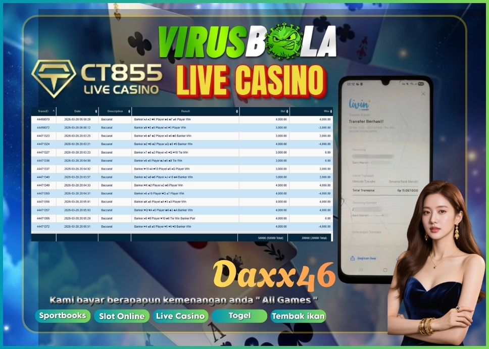 VIRUSBOLA JACKPOT BARCARRAT Rp. 10jt – CT CASINO