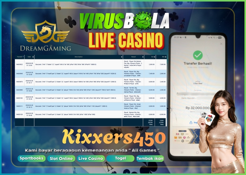 VIRUSBOLA JACKPOT BACCARAT Rp. 22jt – DREAM GAMING