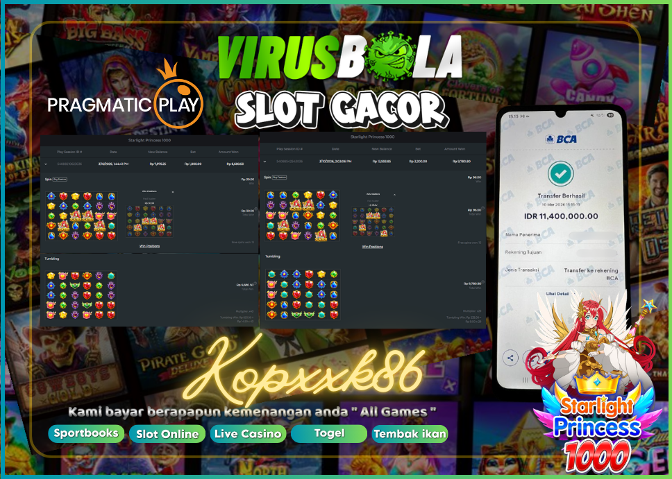 VIRUSBOLA JACKPOT PRAGMATIC PLAY Rp. 16jt – STARLIGHT PRINCESS 1000