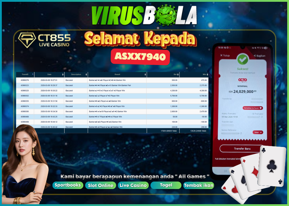 VIRUSBOLA JACKPOT BACCARAT Rp. 24jt – CT CASINO