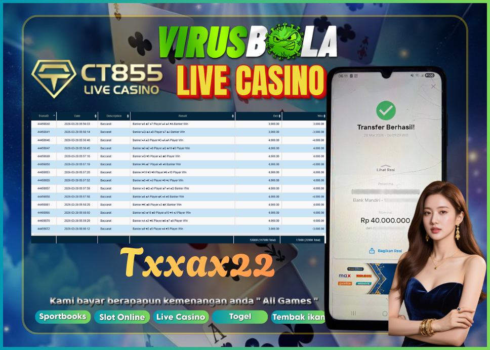 VIRUSBOLA JACKPOT BARCARRAT Rp. 22jt – CT CASINO