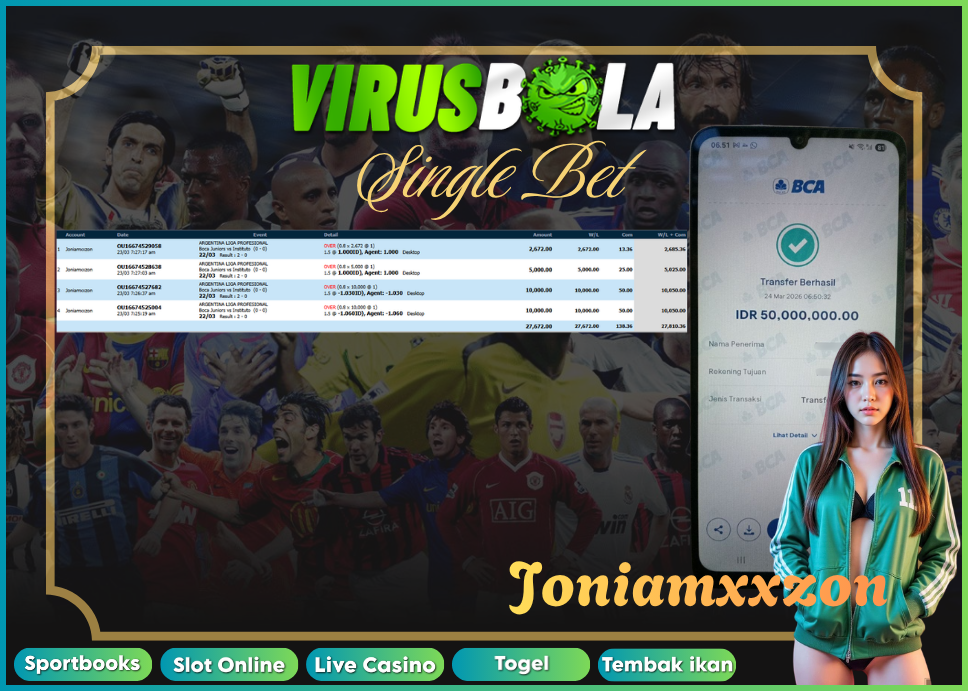 VIRUSBOLA JACKPOT SPORTBOOK Rp. 27jt – SINGLE BET