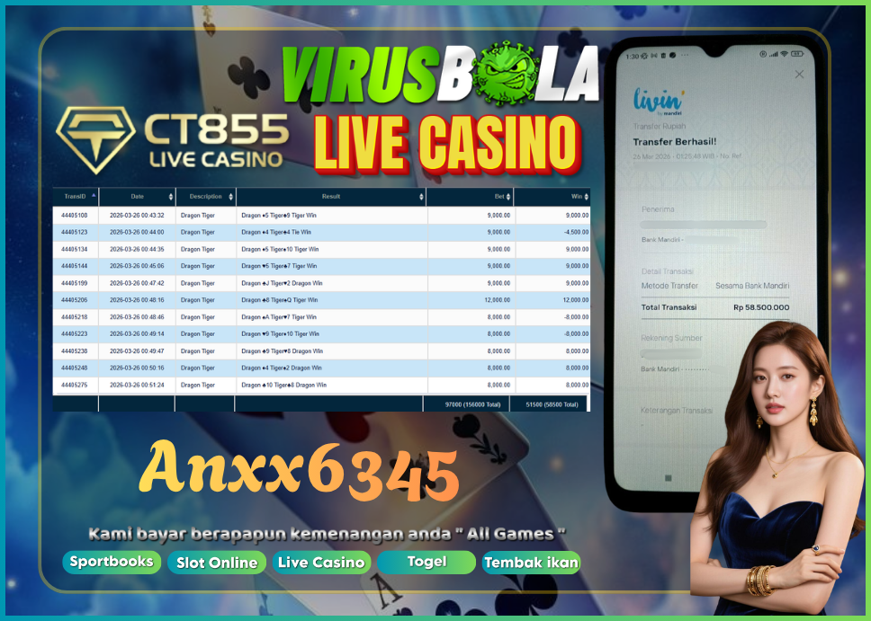 VIRUSBOLA JACKPOT DRAGON TIGER Rp. 58jt – CT CASINO