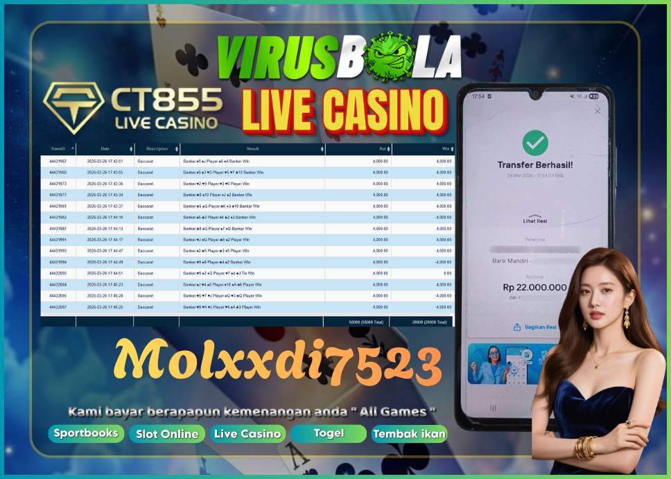 VIRUSBOLA JACKPOT BARCARRAT Rp. 20jt – CT CASINO
