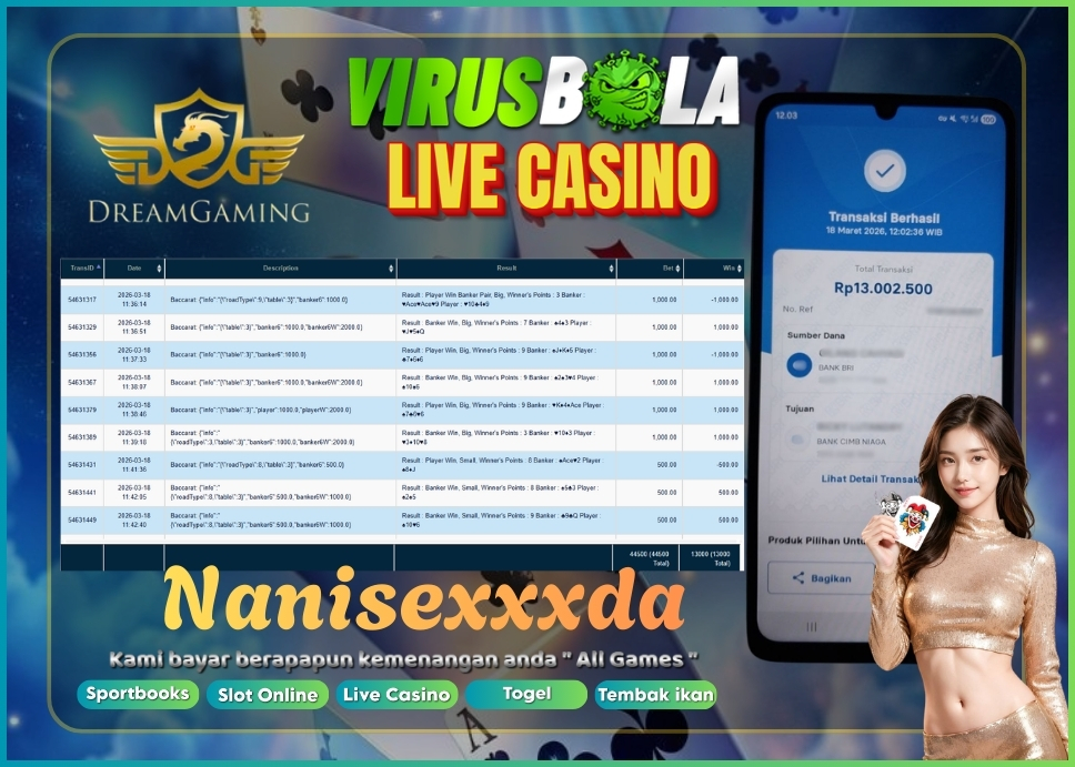 VIRUSBOLA JACKPOT BACCARAT Rp. 13jt – DREAM GAMING