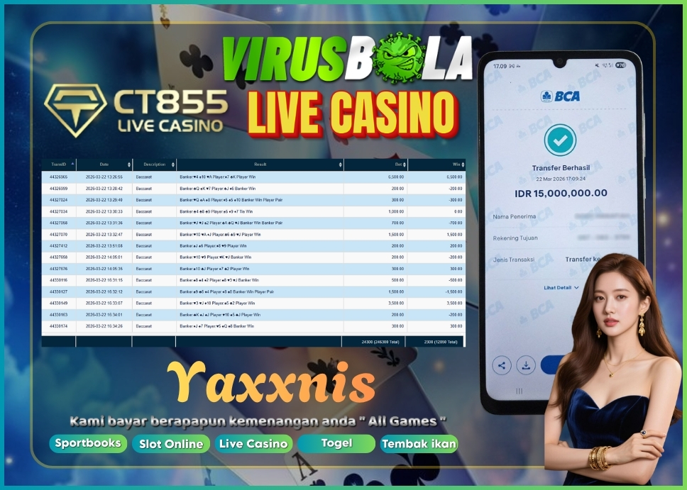 VIRUSBOLA JACKPOT BARCARRAT Rp. 12jt – CT CASINO