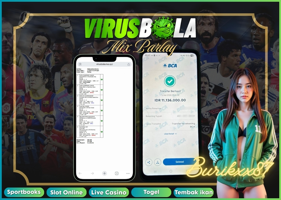 VIRUSBOLA JACKPOT SPORTBOOK Rp. 10jt – MIX PARLAY