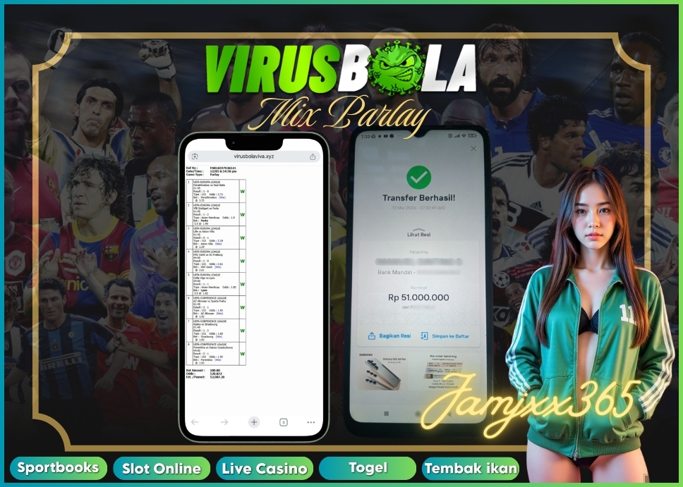 VIRUSBOLA JACKPOT SPORTBOOK Rp. 51jt – MIX PARLAY