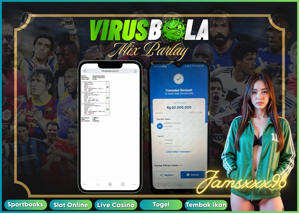 VIRUSBOLA JACKPOT SPORTBOOK Rp. 18jt – MIX PARLAY