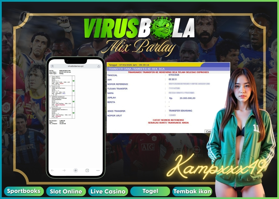 VIRUSBOLA JACKPOT SPORTBOOK Rp. 18jt – MIX PARLAY