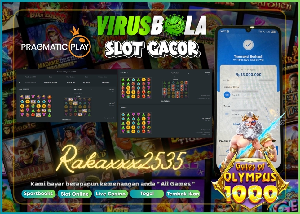 VIRUSBOLA JACKPOT PRAGMATIC PLAY Rp. 12jt – GATE OF OLYMPUS 1000