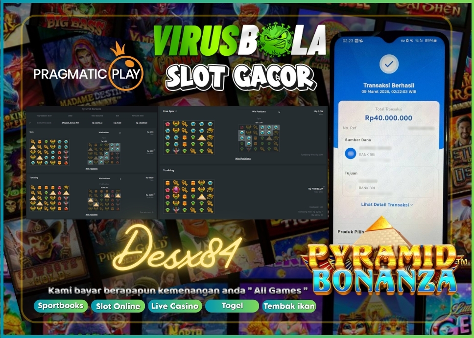 VIRUSBOLA JACKPOT PRAGMATIC PLAY Rp. 40jt – PYRAMID BONANZA