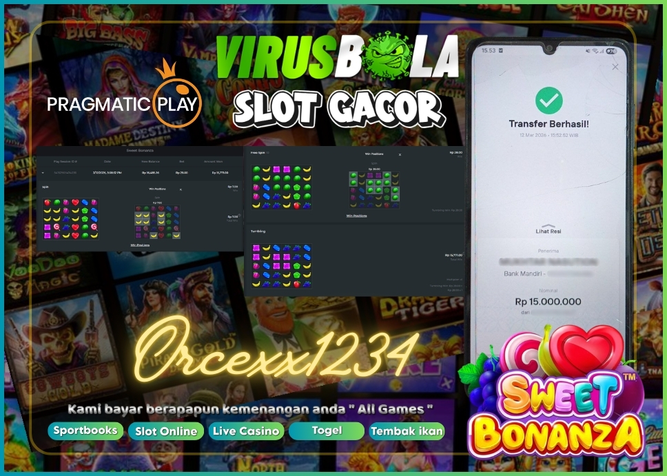 VIRUSBOLA JACKPOT PRAGMATIC PLAY Rp. 15jt – SWEET BONANZA