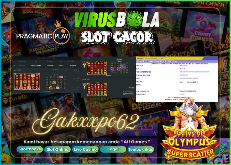 VIRUSBOLA JACKPOT PRAGMATIC PLAY Rp. 16jt – GATE OF OLYMPUS SUPER SCATTER