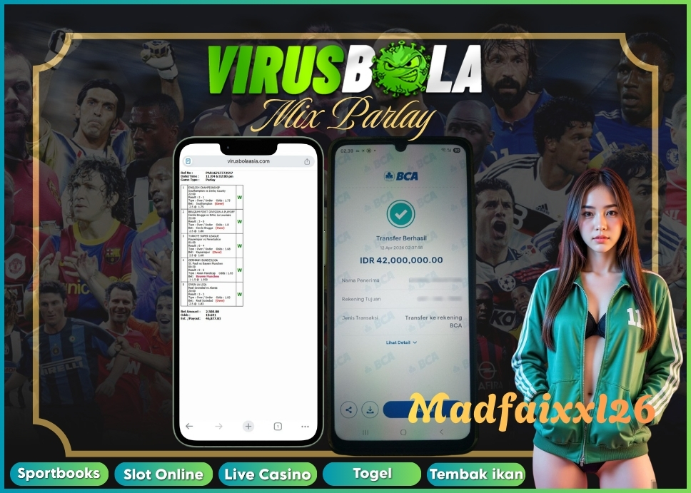 VIRUSBOLA JACKPOT SPORTBOOK Rp. 44jt – MIX PARLAY