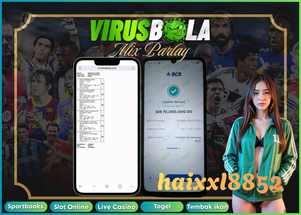 VIRUSBOLA JACKPOT SPORTBOOK Rp. 72jt – MIX PARLAY
