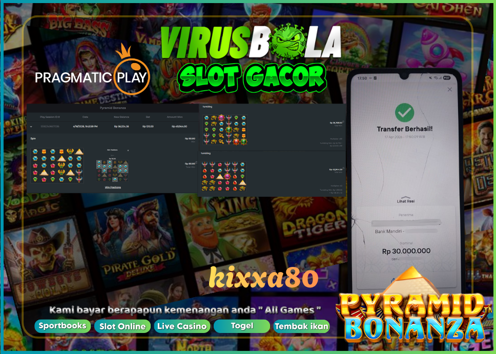 VIRUSBOLA JACKPOT PRAGMATIC PLAY Rp. 49jt – PYRAMID BONANZA