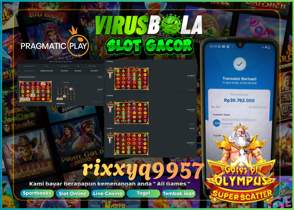 VIRUSBOLA JACKPOT PRAGMATIC PLAY Rp. 22jt – GATE OF OLYMPUS SUPER SCATTER