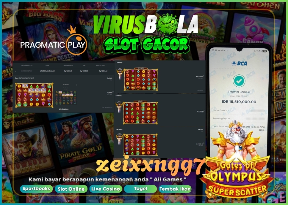 VIRUSBOLA JACKPOT PRAGMATIC PLAY Rp. 14jt – GATE OF OLYMPUS SUPER SCATTER