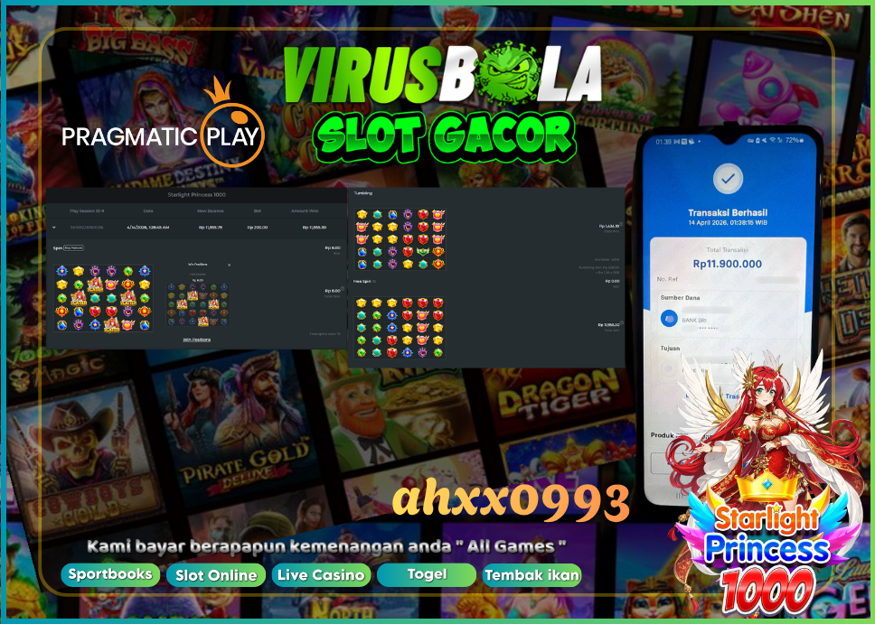 VIRUSBOLA JACKPOT PRAGMATIC PLAY Rp. 11jt – STARLIGHT PRINCESS 1000