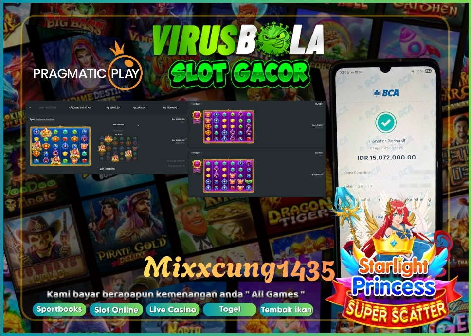 VIRUSBOLA JACKPOT PRAGMATIC PLAY Rp. 13jt – STARLIGHT PRINCESS SUPER SCATTER