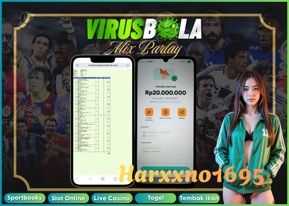 VIRUSBOLA JACKPOT SPORTBOOK Rp. 21jt – MIX PARLAY
