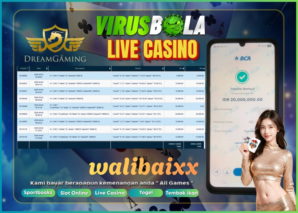 VIRUSBOLA JACKPOT BACCARAT Rp. 20jt – DREAM GAMING