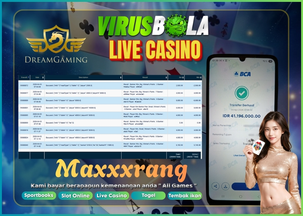 VIRUSBOLA JACKPOT BACCARAT Rp. 26jt – DREAM GAMING