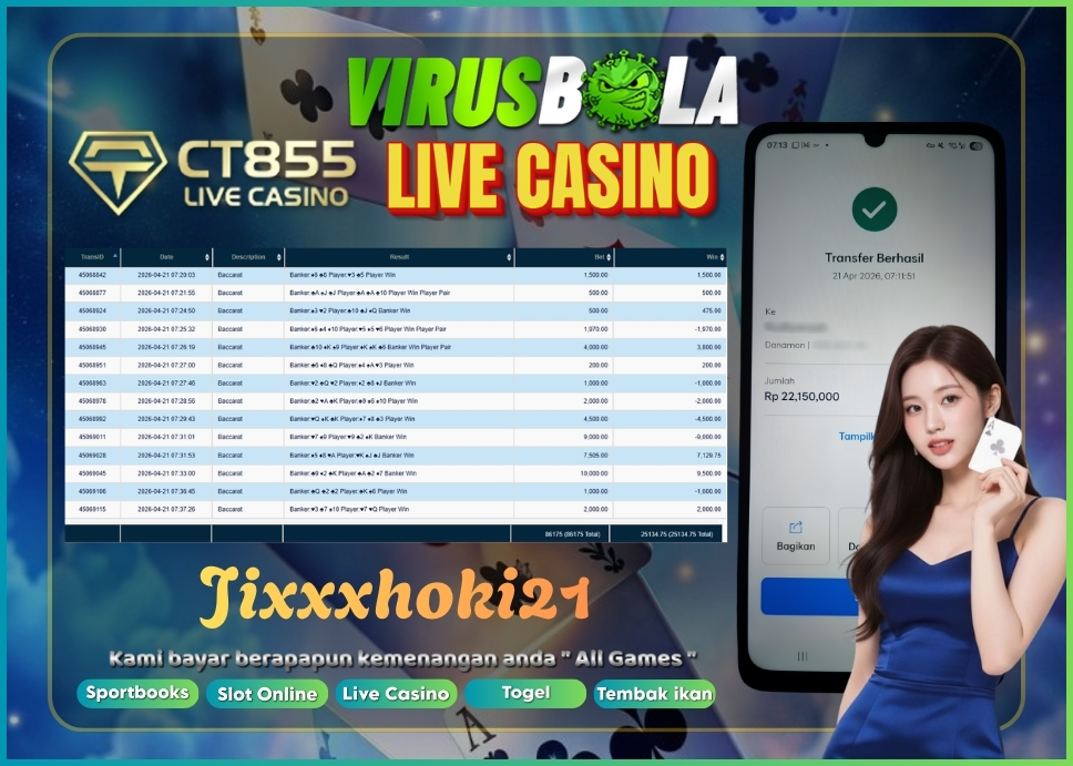 VIRUSBOLA JACKPOT BARCARRAT Rp. 19jt – CT CASINO