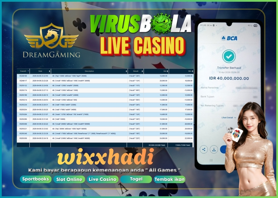 VIRUSBOLA JACKPOT BACCARAT Rp. 73jt – DREAM GAMING