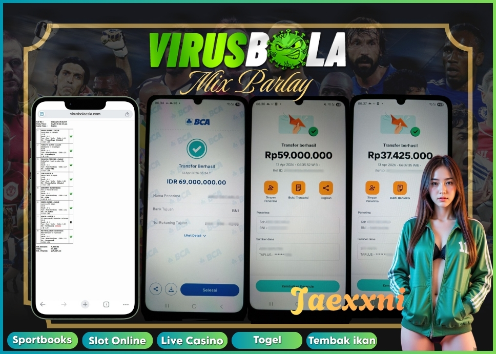 VIRUSBOLA JACKPOT SPORTBOOK Rp. 160jt – MIX PARLAY