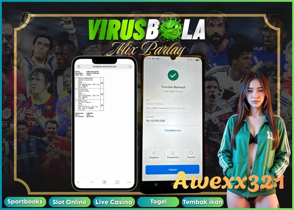 VIRUSBOLA JACKPOT SPORTBOOK Rp. 17jt – MIX PARLAY