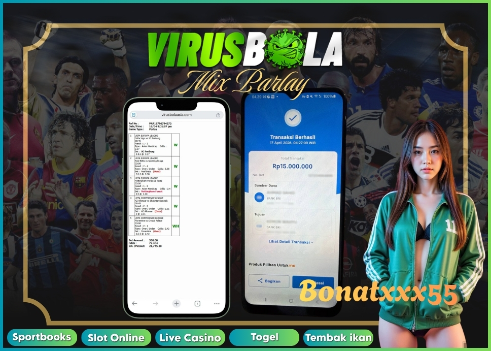 VIRUSBOLA JACKPOT SPORTBOOK Rp. 15jt – MIX PARLAY