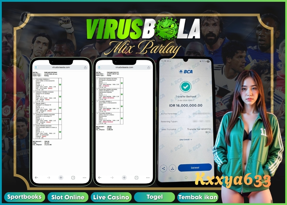 VIRUSBOLA JACKPOT SPORTBOOK Rp. 11jt – MIX PARLAY
