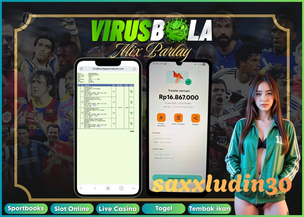 VIRUSBOLA JACKPOT SPORTBOOK Rp. 18jt – MIX PARLAY