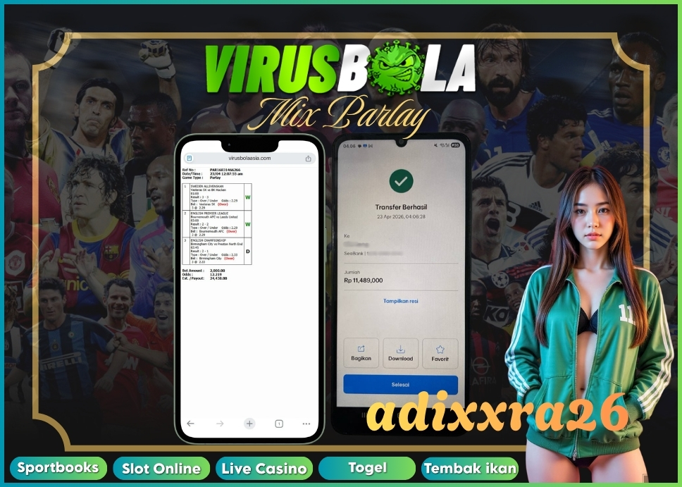 VIRUSBOLA JACKPOT SPORTBOOK Rp. 8jt – MIX PARLAY