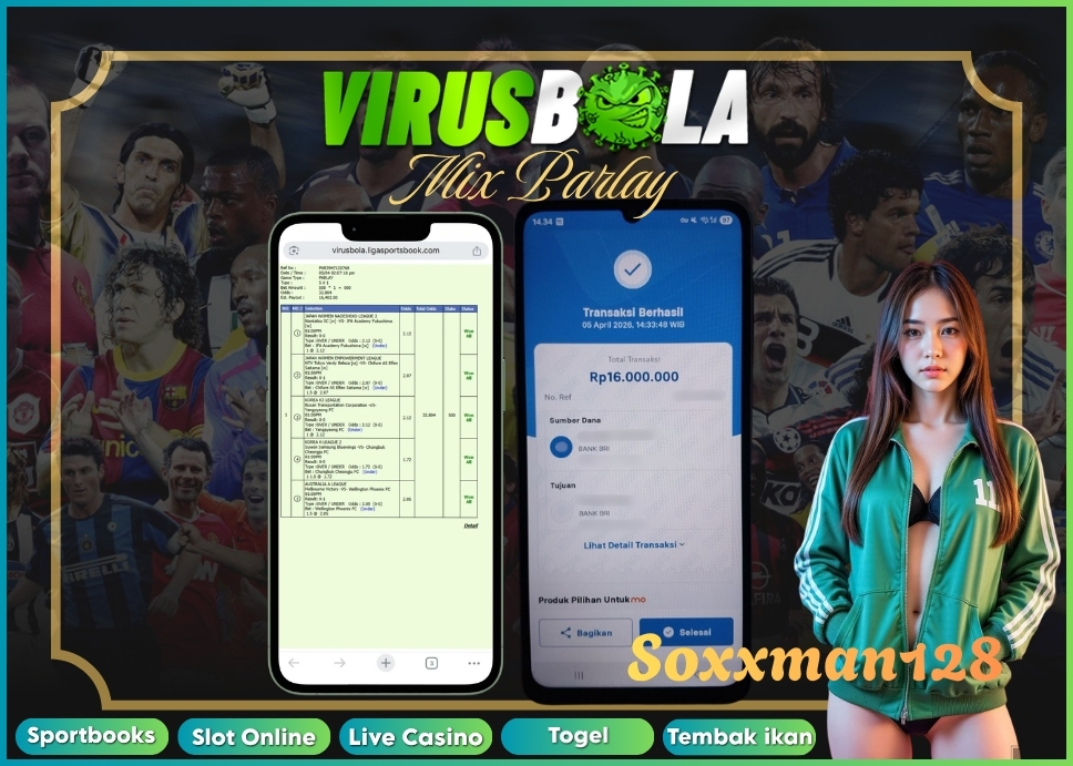 VIRUSBOLA JACKPOT SPORTBOOK Rp. 15jt – MIX PARLAY
