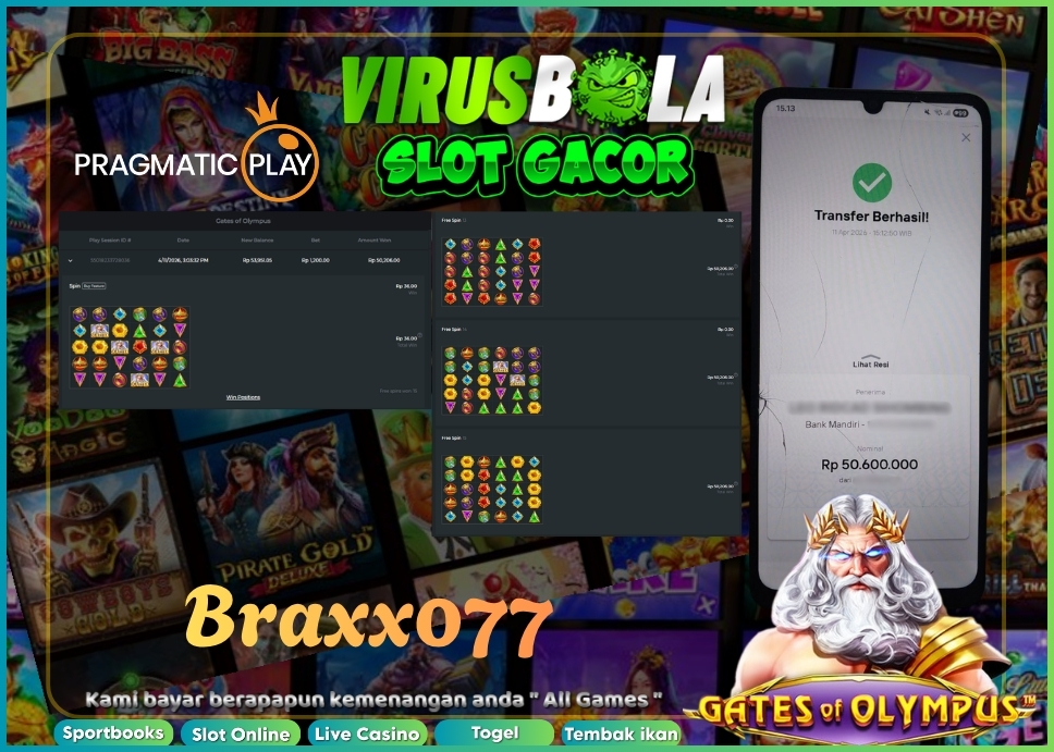 VIRUSBOLA JACKPOT PRAGMATIC PLAY Rp. 50jt – GATE OF OLYMPUS
