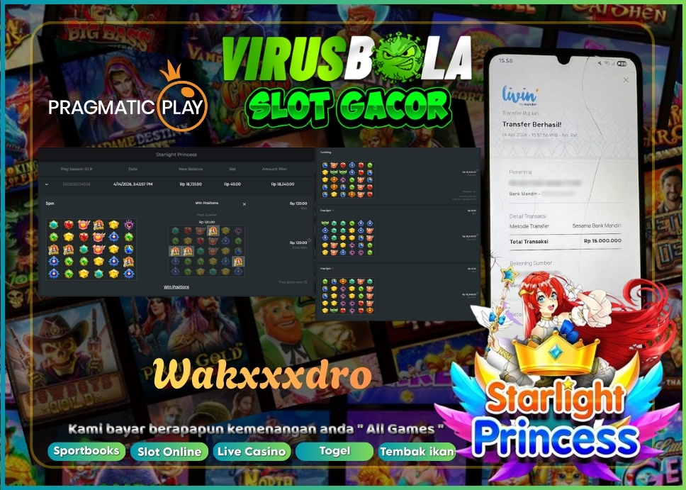 VIRUSBOLA JACKPOT PRAGMATIC PLAY Rp. 11jt – STARLIGHT PRINCESS