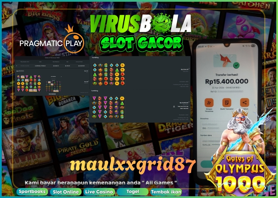 VIRUSBOLA JACKPOT PRAGMATIC PLAY Rp. 15jt – GATES OF OLYMPUS 1000