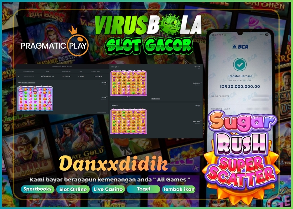 VIRUSBOLA JACKPOT PRAGMATIC PLAY Rp. 23jt – SUGAR RUSH SUPER SCATTER